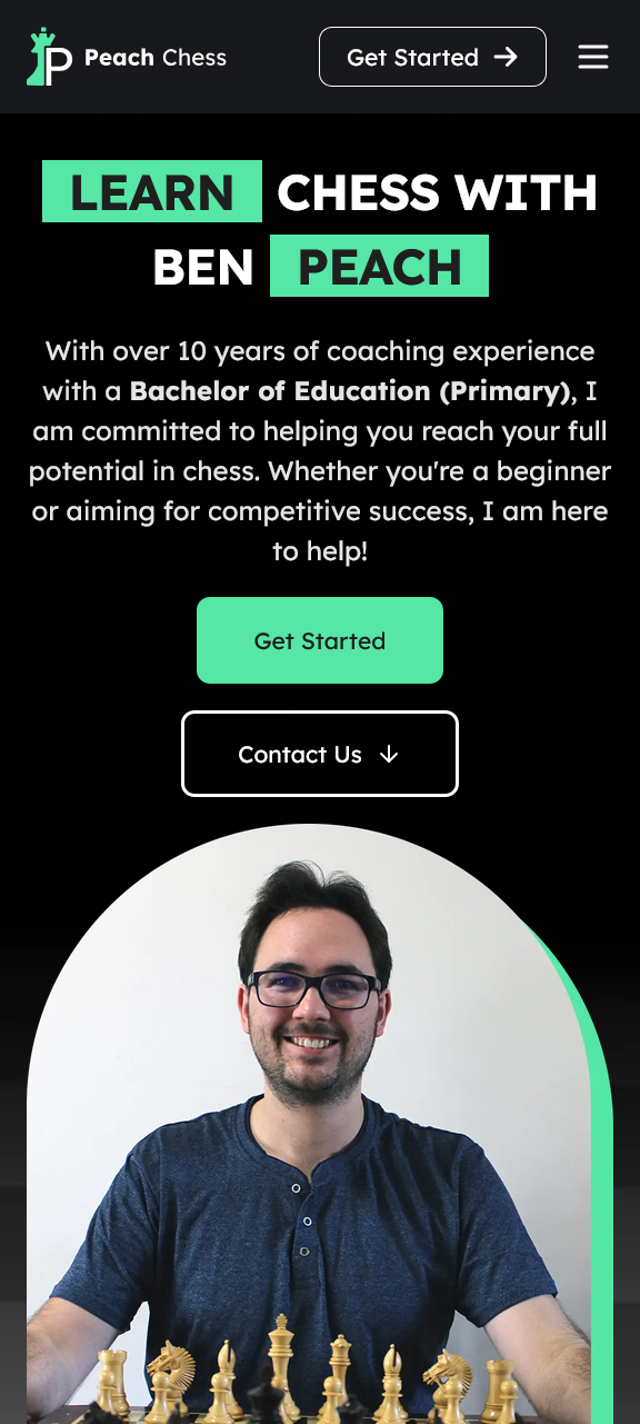 Client website on iPhone